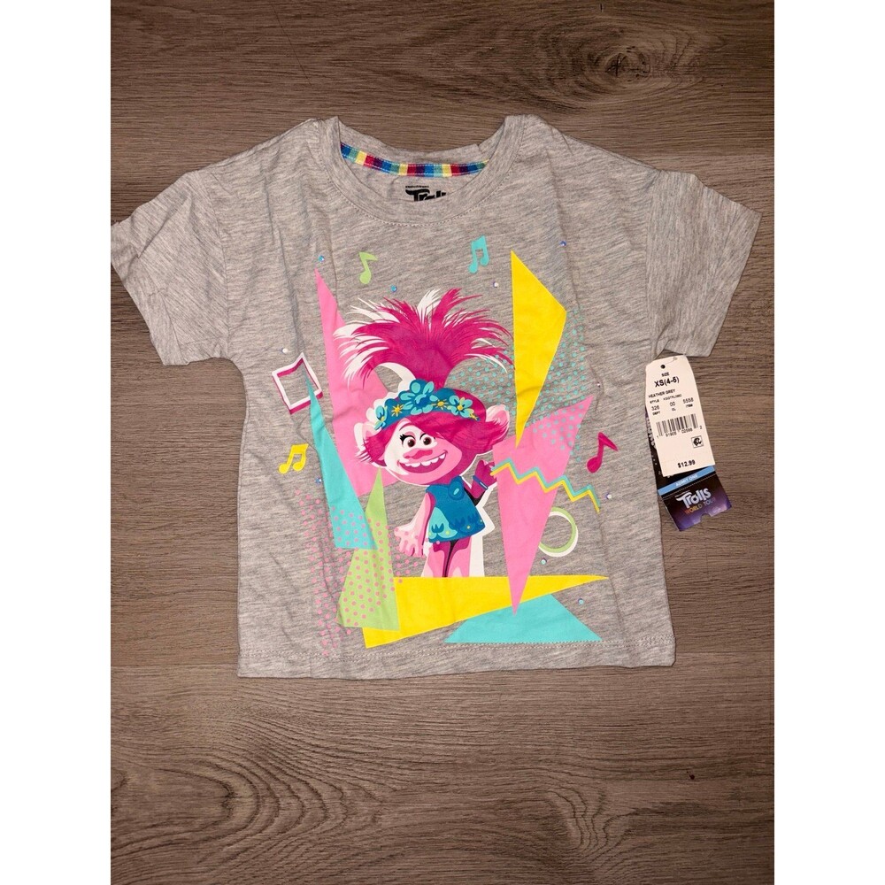 Dreamworks Trolls world Tour girls‎ t-shirt XS 4/5 NWT